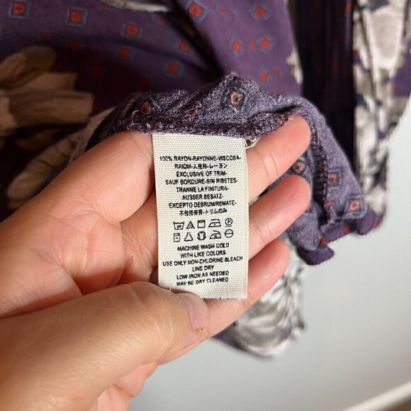 Free People purple floral boho blouse - Picture 4 of 5